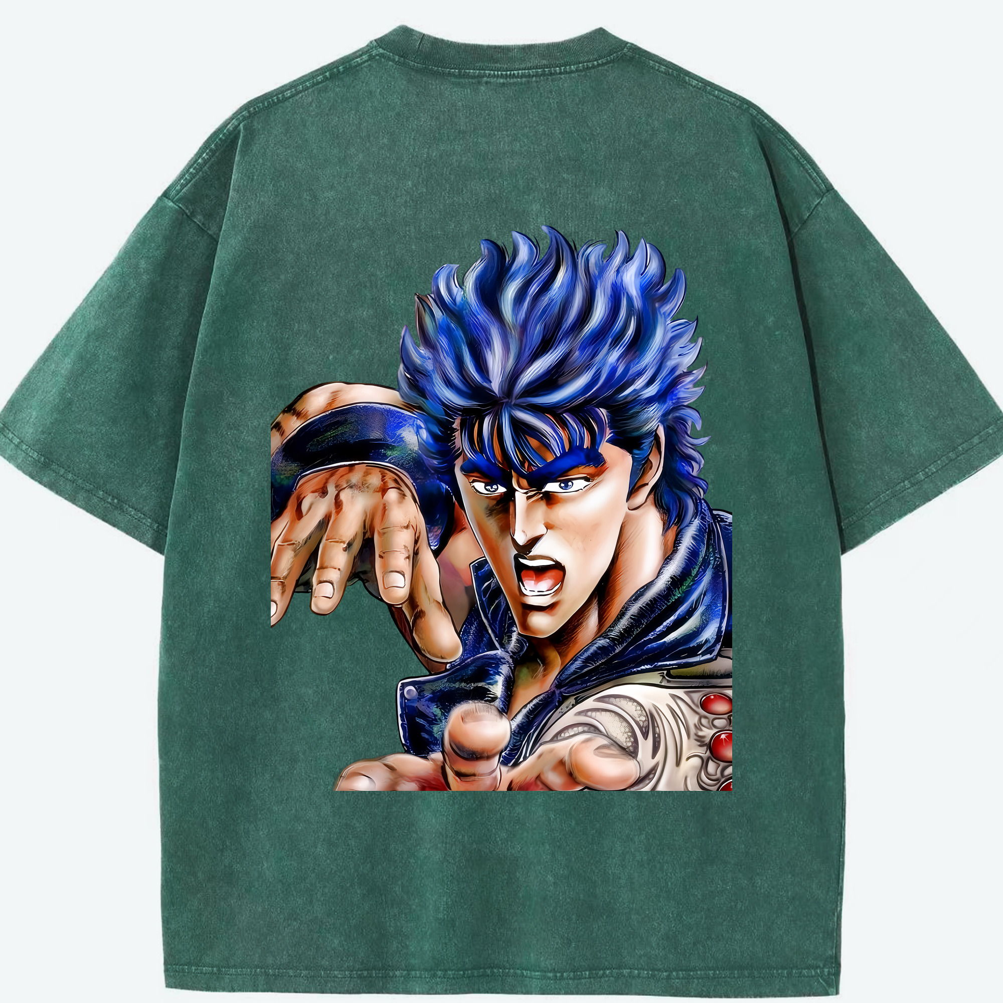 （画像用） 北斗の拳 Fist of the North Star 綿100% ヴィンテージ風 半袖Tシャツ（背面プリント）